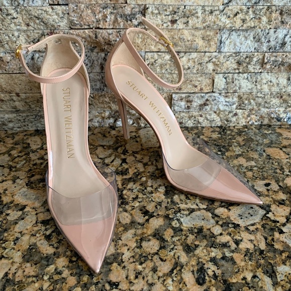 Stuart Weitzman Stuart PVC Pointed Toe Pump - Picture 1 of 8